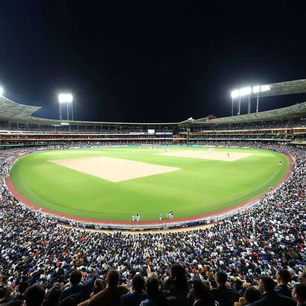 cricket stadium crowd cheering